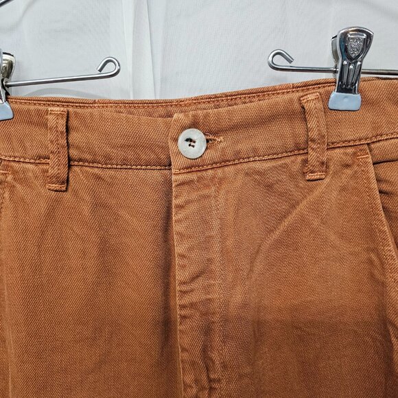 Free People Rust Orange Cropped Cuffed Casual Pants 27 - Picture 4 of 12